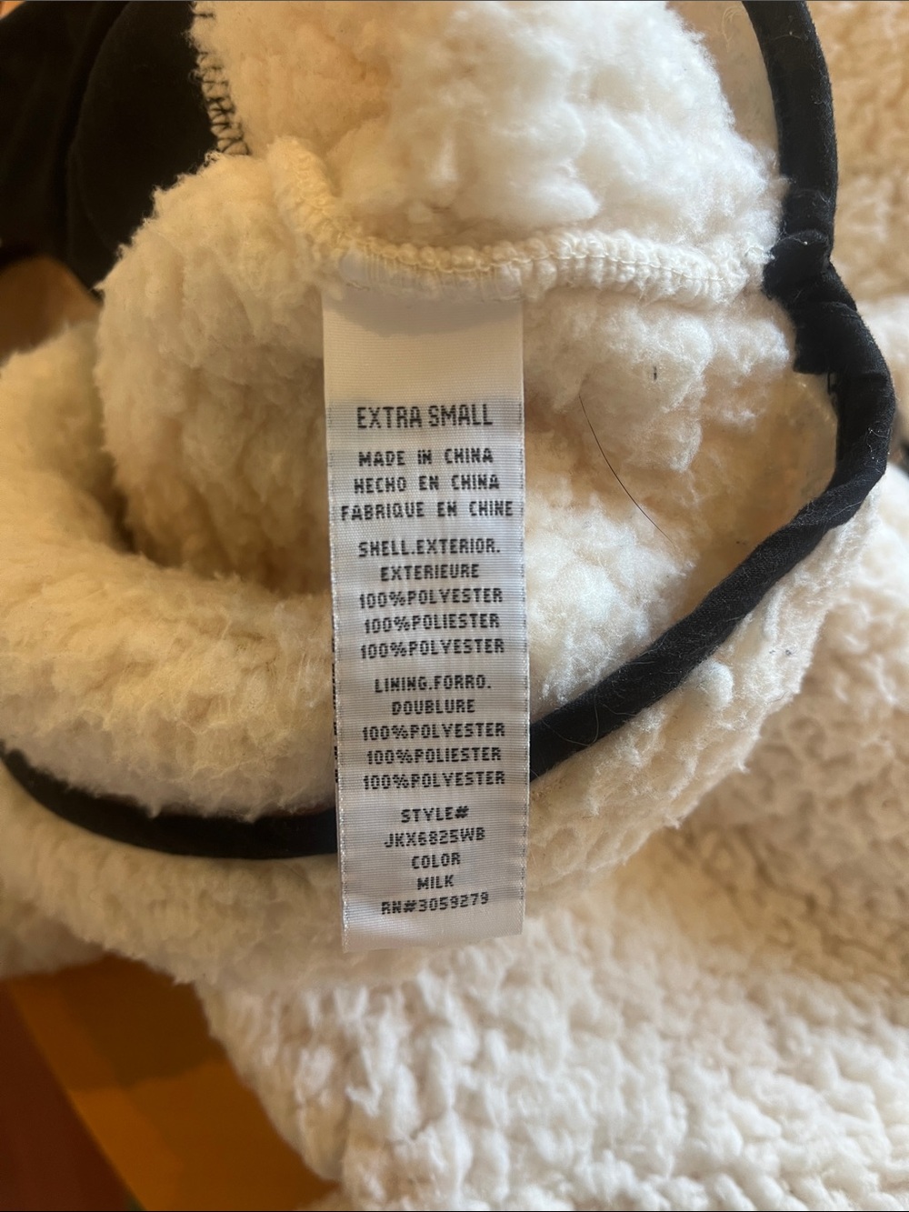 Thread & Supply Cream Quarter Zip Sherpa/Fleece Jacket with Black Trim - XS - Picture 4 of 4